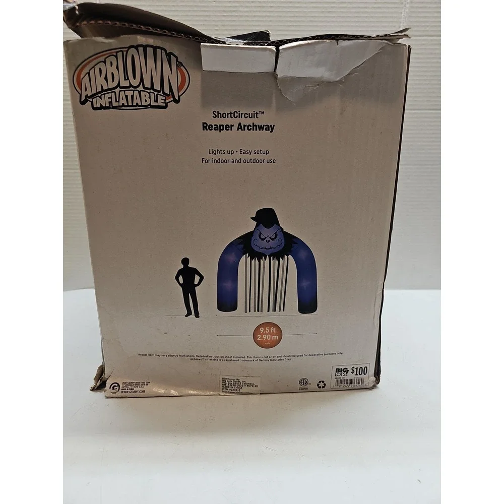 Gemmy Airblown Halloween Inflatable Short Circuit Reaper Archway